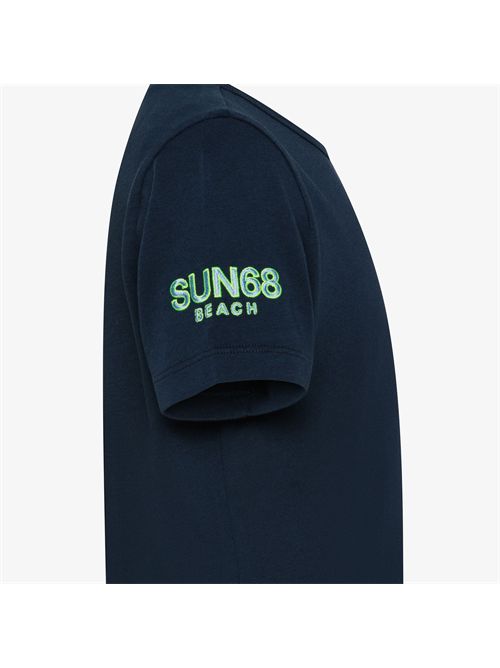 T-shirt in jersey di cotone blu navy SUN 68 | T36340/07